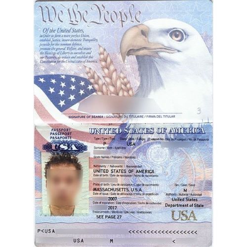 Passport details and sig page
